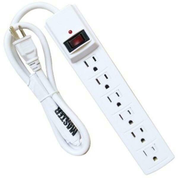 Lightluz 6-Outlet 510 Joules Surge Protector, White LI3856661